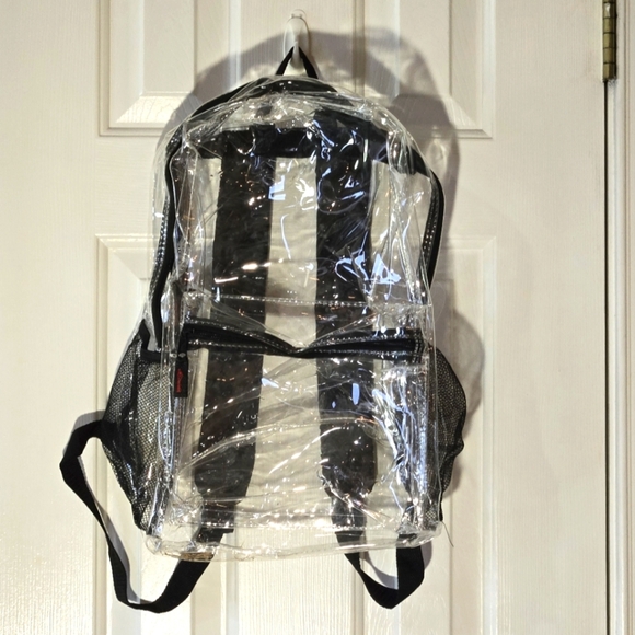 Clear Backpack Concert Bag School Ballgame Sporting Event Purse Black  NCAA NFL - Picture 2 of 10
